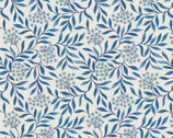 Brensham - Floral Leaves Deep Cream from Lewis and Irene Fabric