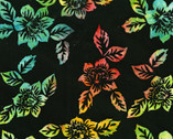 Bali Hawaii II - Small Hibiscus Black from Benartex Fabrics