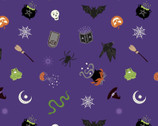 Cast A Spell - Spooky Halloween Purple from Lewis and Irene Fabric