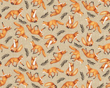 Foliage and Fur Coats - Foxes Beige by Beth Reed from Studio E Fabrics