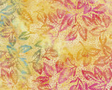 Blushing Garden Leaves Orange from Island Batik Fabric