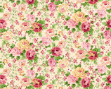 Serene Garden - Master Floral Cream Mary Jane Carey from Henry Glass Fabric