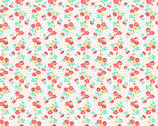 Nana Mae - Little Daisies Cream Red from Henry Glass Fabric