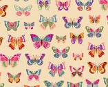 Luxe - Butterflies Cream from Makower UK  Fabric