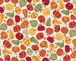 Autumn Days - Pumpkins White from Makower UK  Fabric