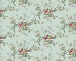 Meadowlark Manor - Birds Lt Teal Blue from Andover Fabrics