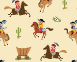 Howdy Pard-Ner Wagon Tan from Freckle and Lollie Fabric