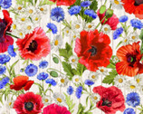 Summer Wildflowers - Wild Summer Poppies Cream from Michael Miller Fabric’