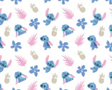 Lilo and Stitch FLANNEL - Stitch Garden White from Camelot Fabrics