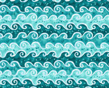 The Sea is Calling - Waves Teal from Studio E Fabrics