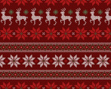 Christmas Prints - Knitted Reindeer Red from David Textiles Fabrics