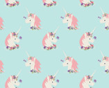 Unicorns Blue FLANNEL from Camelot Fabrics