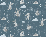 Bunny Dreams Blue FLANNEL from Camelot Fabrics