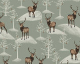 Christmas In The Country - Deer Sage from 3 Wishes Fabric