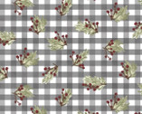 Christmas In The Country - Berries and Plaid Grey from 3 Wishes Fabric