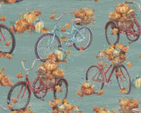 Pumpkin Please - Bicycles Turquoise from 3 Wishes Fabric