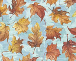 Pumpkin Please - Leaves Blue from 3 Wishes Fabric