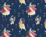 Disney Princess - Snow White Meadow Navy Blue from Camelot Fabrics