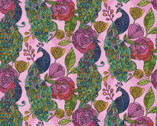 Alluring Peacock - Floral Peacock Pink from Benartex Fabrics