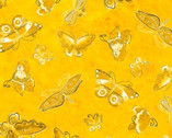 Kindred Canines - Butterflies Yellow from Clothworks Fabric