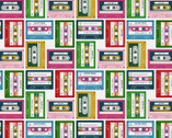 Press Play - Cassette Toss Multi from Paintbrush Studio Fabrics