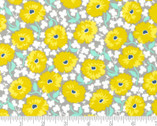 Feed Sacks Good Works - Yellow Florals Foggy Grey 23351 12 from Moda Fabrics