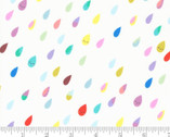 Whatever the Weather - Rainbow Raindrops White 25141 11 from Moda Fabrics