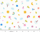 Whatever the Weather - Rainbow Motifs White 25143 11 from Moda Fabrics