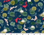 Kasumi - Koi Dark Blue from Makower UK  Fabric