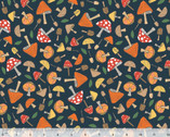 Cozy FLANNEL - Shroomates Mushroom Navy from Windham Fabrics