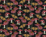 Autumn Meadow - Flowers of the Forest Black from 3 Wishes Fabric