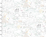 Two by Two - Scenic Outline White from 3 Wishes Fabric