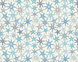 Ocean Pearls - Starfish White Blue Pearlescent from Lewis and Irene Fabric