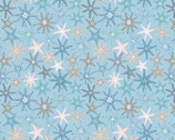 Ocean Pearls - Starfish Blue Pearlescent from Lewis and Irene Fabric