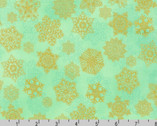 Holiday Flourish Snow Flower - Snowflakes Mint from Robert Kaufman Fabrics