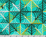 Wishwell Bat-tastic - Spiderweb Spider Teal from Robert Kaufman Fabrics