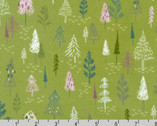 Winter Days FLANNEL - Forest Trees Moss Green from Robert Kaufman Fabrics