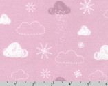 Winter Days FLANNEL - Sky Clouds Snow Mauve Pink from Robert Kaufman Fabrics