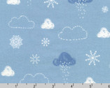 Winter Days FLANNEL - Sky Clouds Snow Periwinkle from Robert Kaufman Fabrics