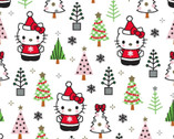 Hello Kitty Christmas - Hello Kitty Christmas Trees White from Springs Creative Fabric