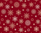 Saariselka - Snowflakes Red from Lewis and Irene Fabric