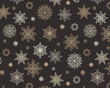 Saariselka - Snowflakes Charcoal from Lewis and Irene Fabric