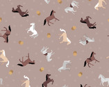 Small Things Countryside - Horses Latte from Lewis and Irene Fabric