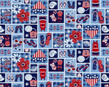 Star Spangled Beach - Tiled Beach Gear from Studio E Fabrics