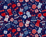 Star Spangled Beach - Bathing Suit Attire Navy Blue from Studio E Fabrics