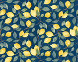 Squeeze the Day - Lemons Dk Blue by Rebecca Canale from Studio E Fabrics