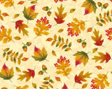 Autumn Glory - Autumn Leaves Cream from Freckle and Lollie Fabric