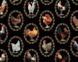 Tidings and Joy - Heirloom Rooster Black from Freckle and Lollie Fabric