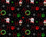 Yule Cool - Merry Woofmass To All Dogs Black from Freckle and Lollie Fabric