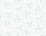 Quilter's Flour V - Vines Three Petals White on White from Henry Glass Fabric